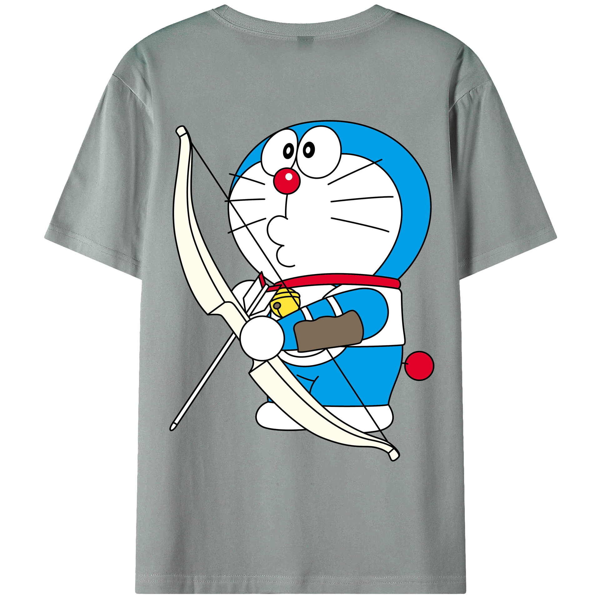 （画像用） ドラえもん Doraemon 綿100％ メンズ半袖Tシャツ（バックプリント） 通気性